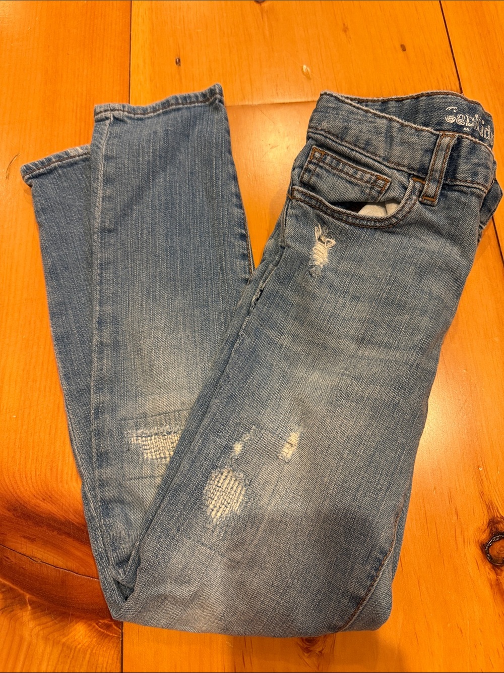 GAP Kid’s Light Blue Skinny Jeans with Subtle Distressing